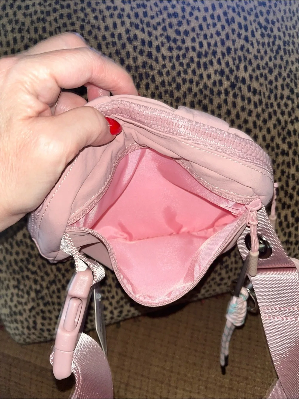 Iris & Rainbow Light Pink Quilted Crossbody